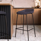 Leather Barstool with Powder-Coated Iron Frame Servos Series