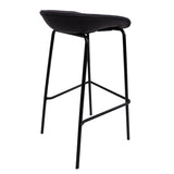 Leather Barstool with Powder-Coated Iron Frame Servos Series