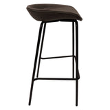 Leather Barstool with Powder-Coated Iron Frame Servos Series