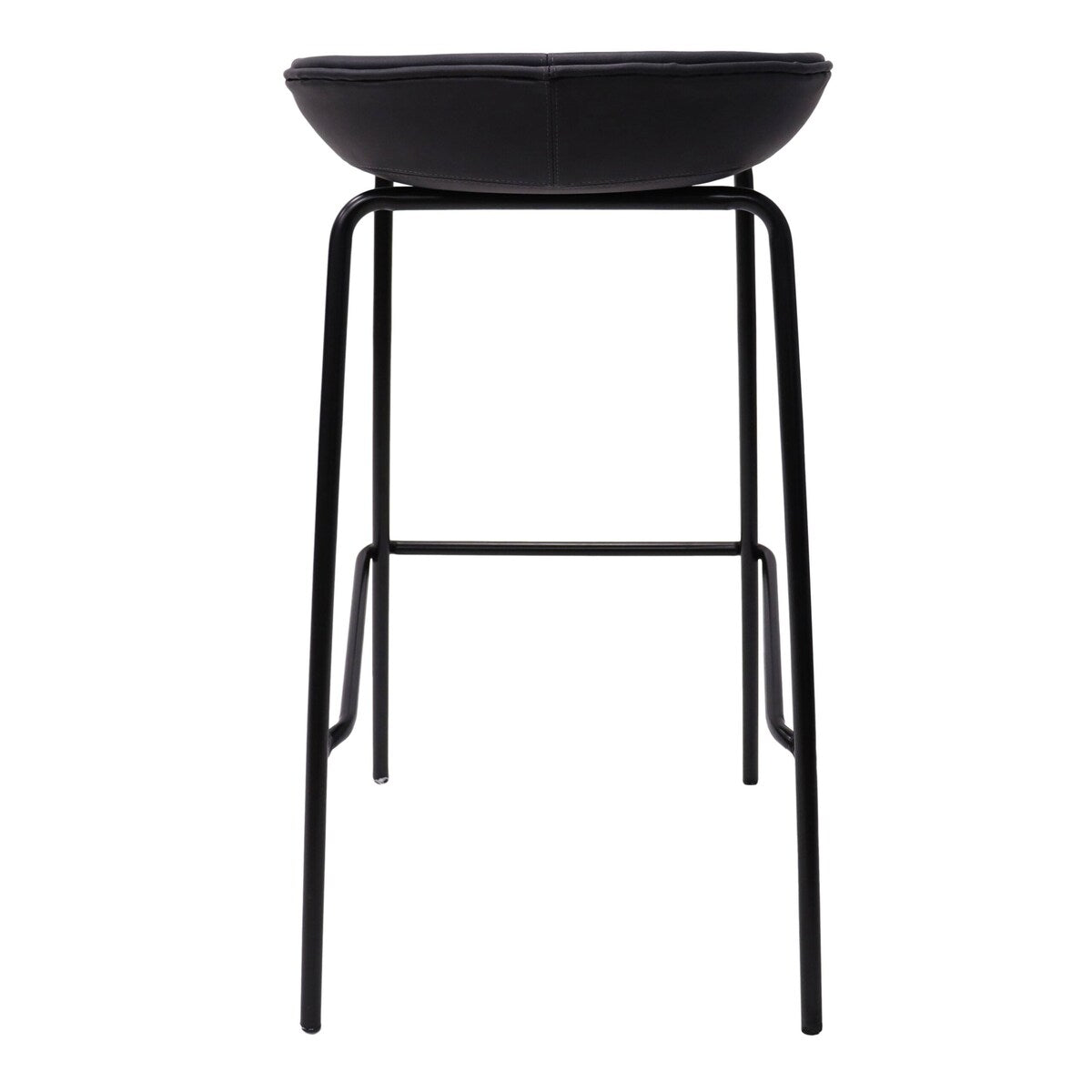 Leather Barstool with Powder-Coated Iron Frame Servos Series