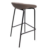 Leather Barstool with Powder-Coated Iron Frame Servos Series