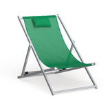 Sunset Modern Lightweight Sling Folding Patio Lounge Chair With Headrest for Outdoor Pool Beach Porch Backyard