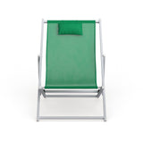 Sunset Modern Lightweight Sling Folding Patio Lounge Chair With Headrest for Outdoor Pool Beach Porch Backyard