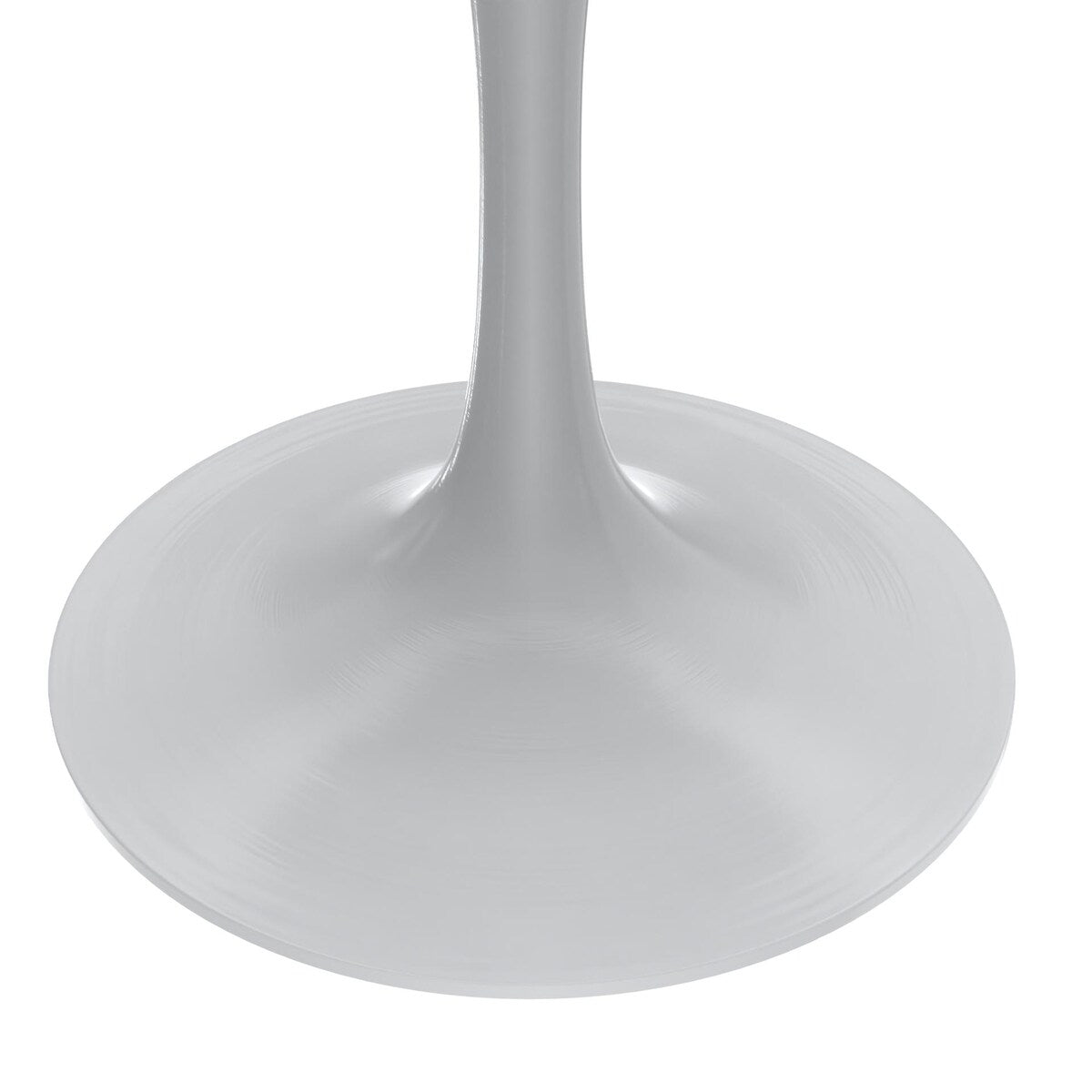 Verve Dining Table with a 36" Round Tabletop in White Steel Pedestal