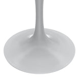 Verve Dining Table with a 36" Round Tabletop in White Steel Pedestal