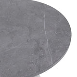 Verve Dining Table with a 36" Round Tabletop in White Steel Pedestal