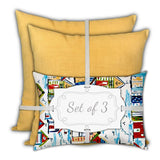 Joita Home Lemon Frosting Indoor/Outdoor, Zippered Pillow Cover with Insert, Set of 2 Large & 1 Lumbar