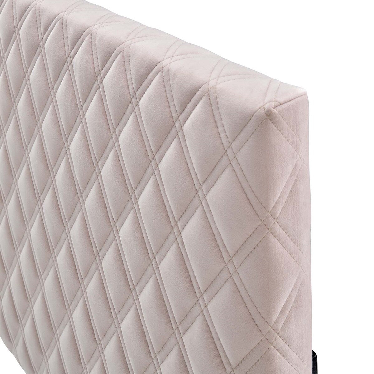 Lemont Diamond Shaped Pink Velvet Upholstered Full/Queen Size Headboard
