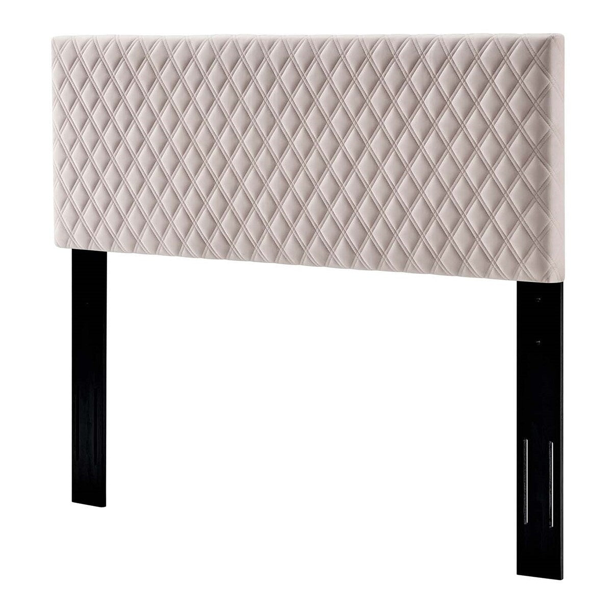 Lemont Diamond Shaped Pink Velvet Upholstered Full/Queen Size Headboard