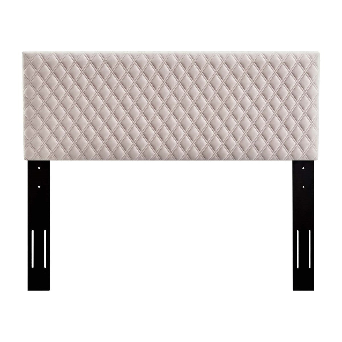 Lemont Diamond Shaped Pink Velvet Upholstered Full/Queen Size Headboard