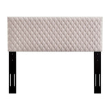 Lemont Diamond Shaped Pink Velvet Upholstered Full/Queen Size Headboard