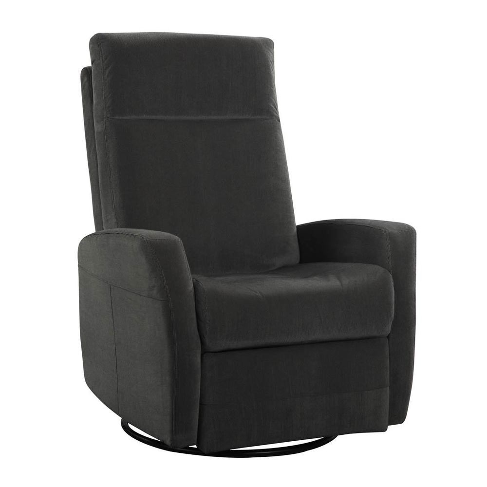 Garrett Gray Recliner with Swivel Glider And Built In Head Rest