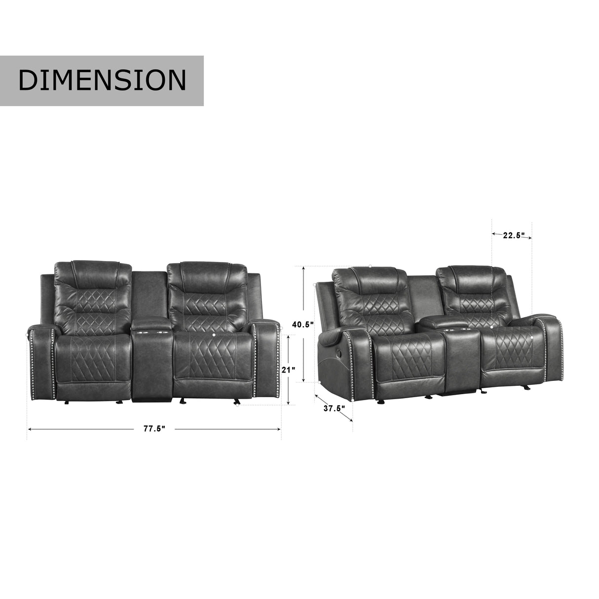 Lenci Double Glider Reclining Loveseat