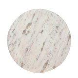 Lenhart Modern Glam Handcrafted Marble Top Aluminum Side Table by Christopher Knight Home - 14.00" L x 14.00" W x 16.00" H