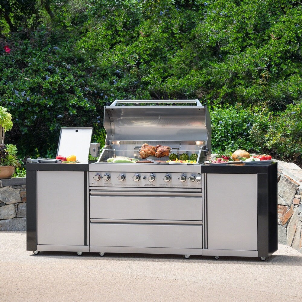 Lenny Outdoor 8-Burner Stainless Steel BBQ Gas Grill by Christopher Knight Home