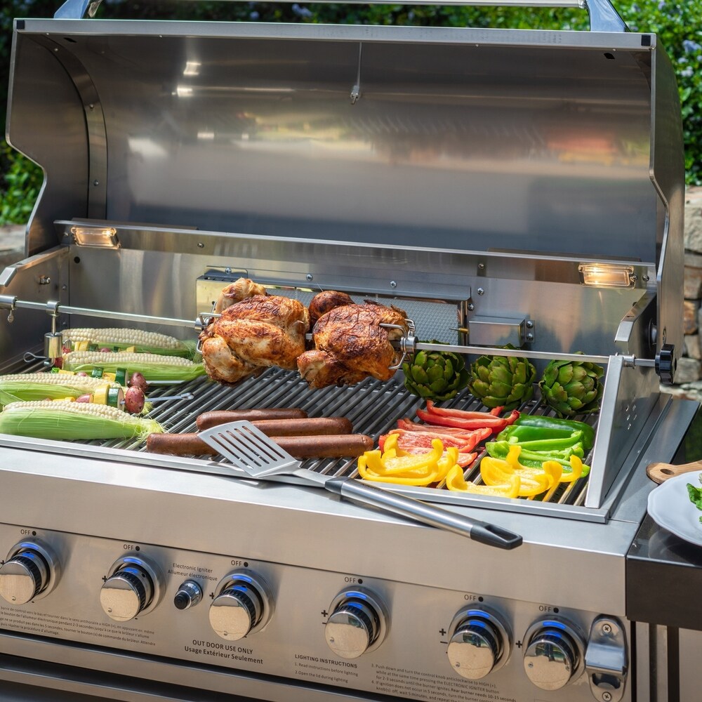 Lenny Outdoor 8-Burner Stainless Steel BBQ Gas Grill by Christopher Knight Home