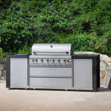 Lenny Outdoor 8-Burner Stainless Steel BBQ Gas Grill by Christopher Knight Home