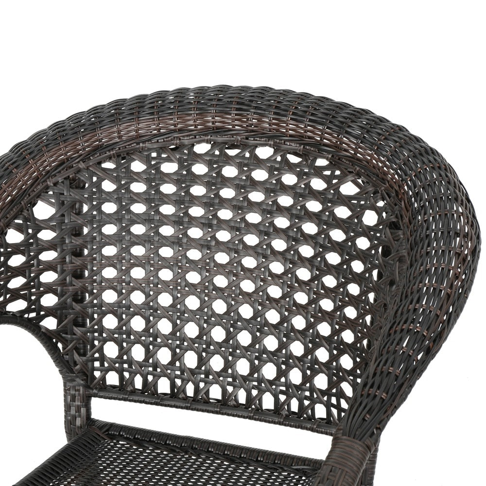 Leon Outdoor 3-Piece Wicker Chat Set by Christopher Knight Home