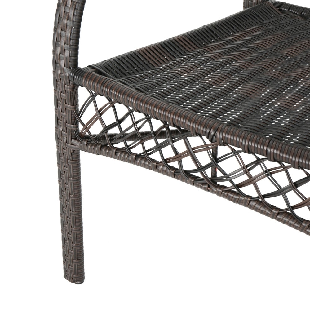 Leon Outdoor 3-Piece Wicker Chat Set by Christopher Knight Home
