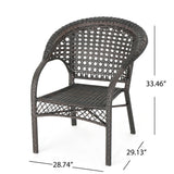 Leon Outdoor 3-Piece Wicker Chat Set by Christopher Knight Home