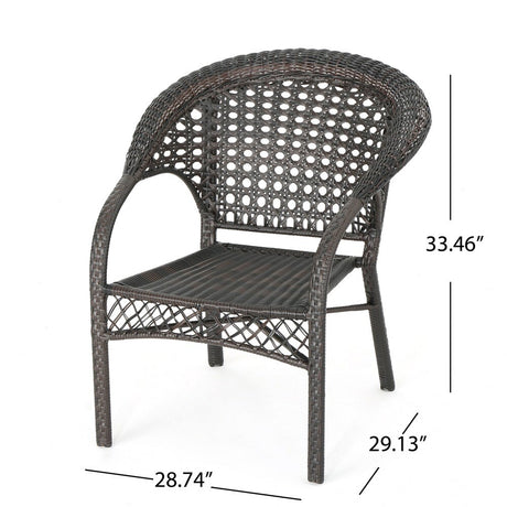 Leon Outdoor 3-Piece Wicker Chat Set by Christopher Knight Home