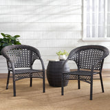 Leon Outdoor 3-Piece Wicker Chat Set by Christopher Knight Home