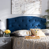 Leone Modern and Contemporary Velvet Upholstered Headboard-Navy Blue