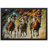 Leonid Afremov 'Instant of Success' Colorful Abstract Horse Race Painting Giclée on Metal
