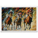 Leonid Afremov 'Instant of Success' Colorful Abstract Horse Race Painting Giclée on Metal