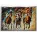 Leonid Afremov 'Instant of Success' Colorful Abstract Horse Race Painting Giclée on Metal