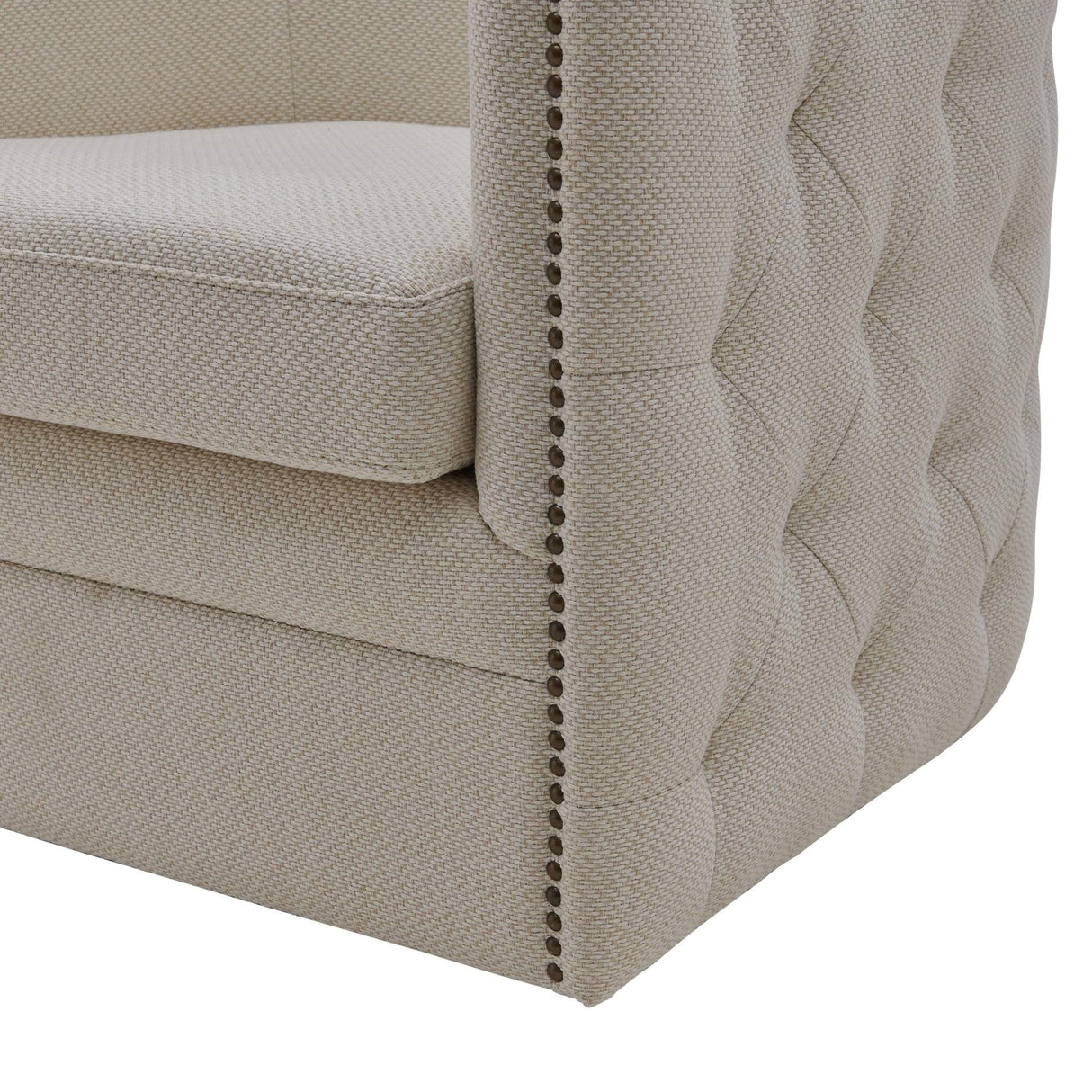 Leslie Fabric Swivel Tufted Chair