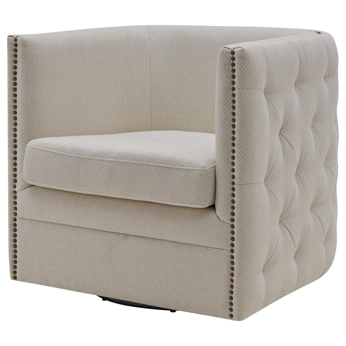Leslie Fabric Swivel Tufted Chair