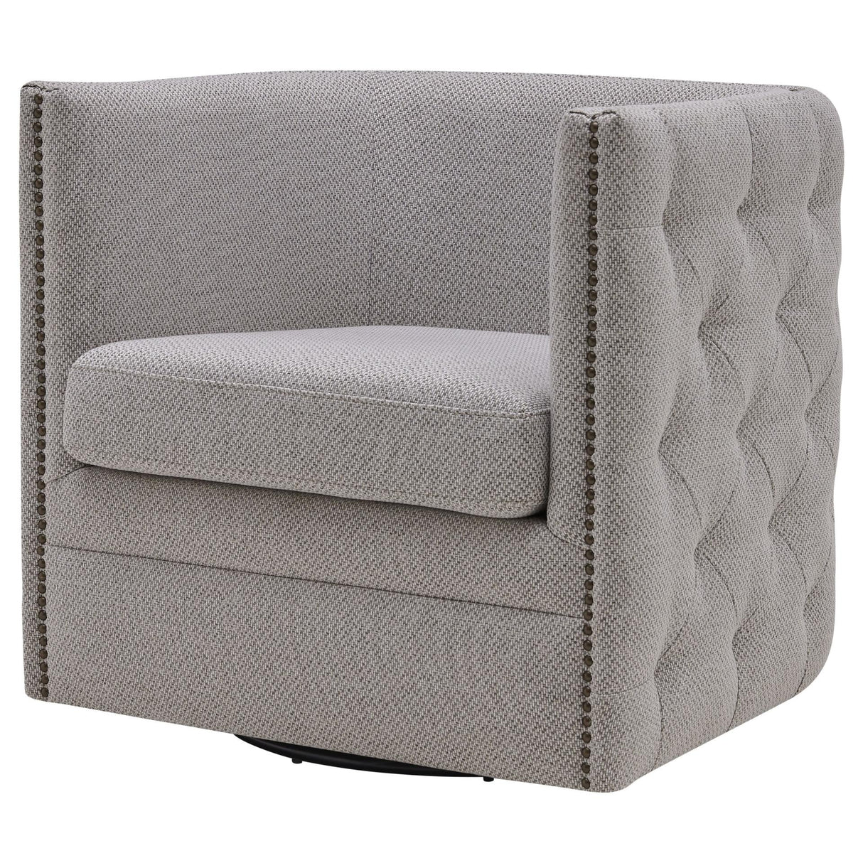 Leslie Fabric Swivel Tufted Chair