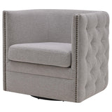 Leslie Fabric Swivel Tufted Chair