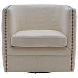 Leslie Fabric Swivel Tufted Chair