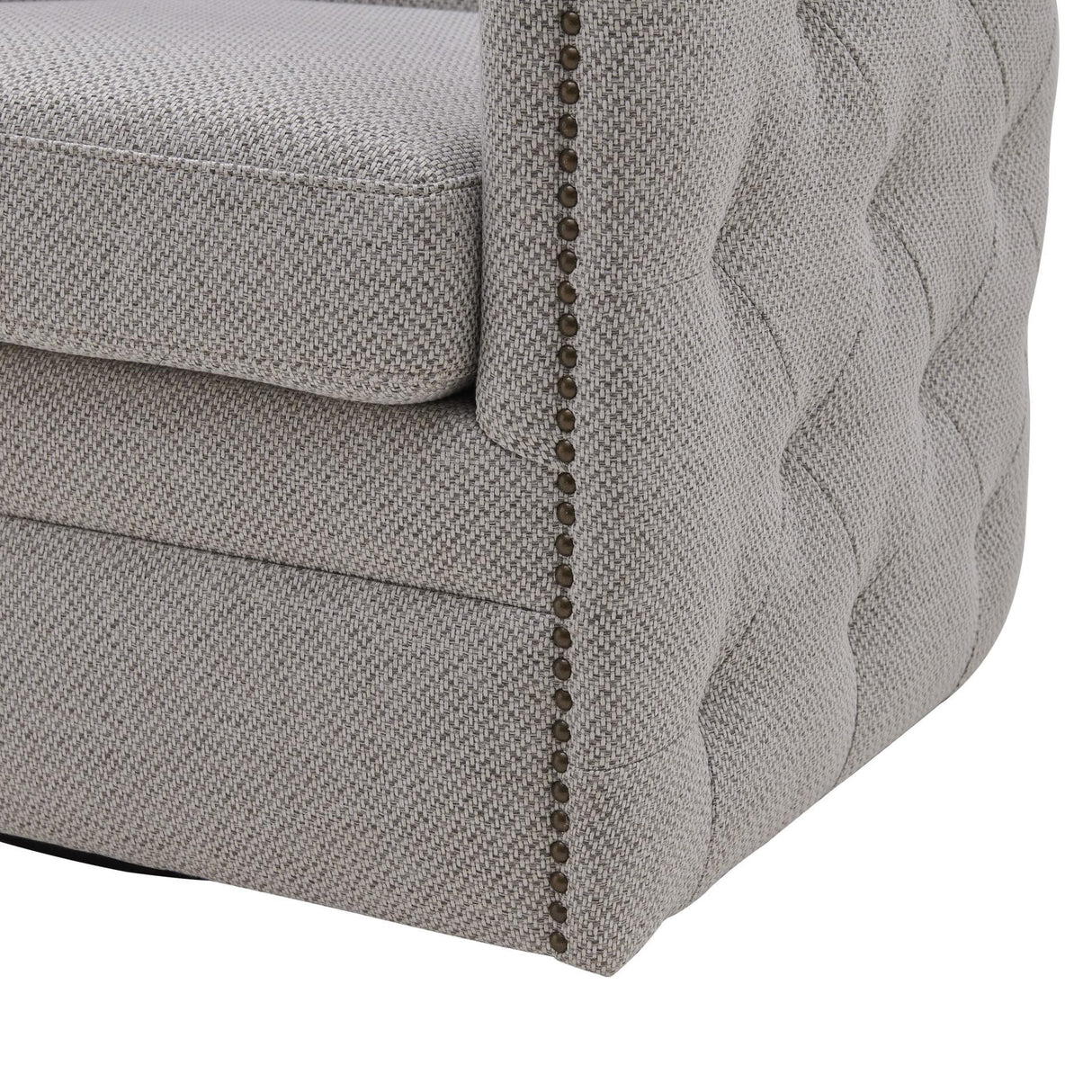 Leslie Fabric Swivel Tufted Chair