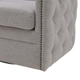 Leslie Fabric Swivel Tufted Chair