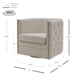Leslie Fabric Swivel Tufted Chair