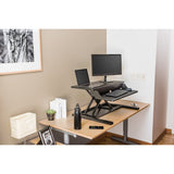 Two-Tier Pneumatic Standing Desk Converter - Black