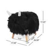 Levi Furry Yak Ottoman by Christopher Knight Home