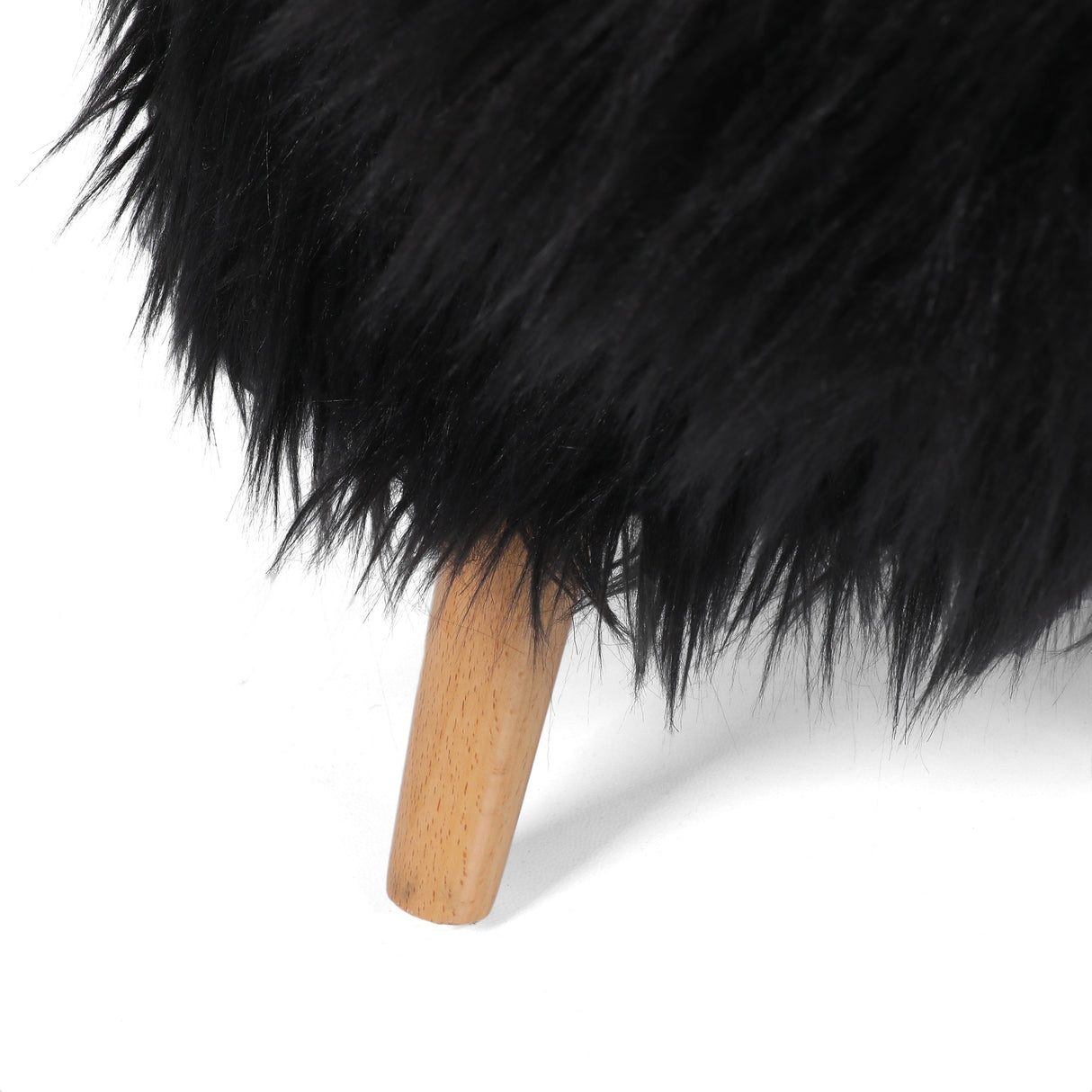 Levi Furry Yak Ottoman by Christopher Knight Home