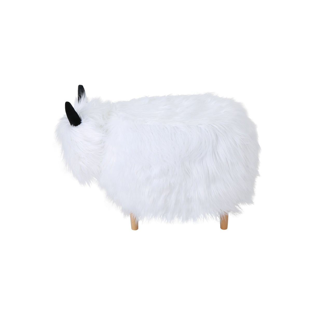 Levi Furry Yak Ottoman by Christopher Knight Home