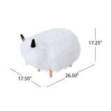 Levi Furry Yak Ottoman by Christopher Knight Home