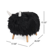 Levi Furry Yak Ottoman by Christopher Knight Home