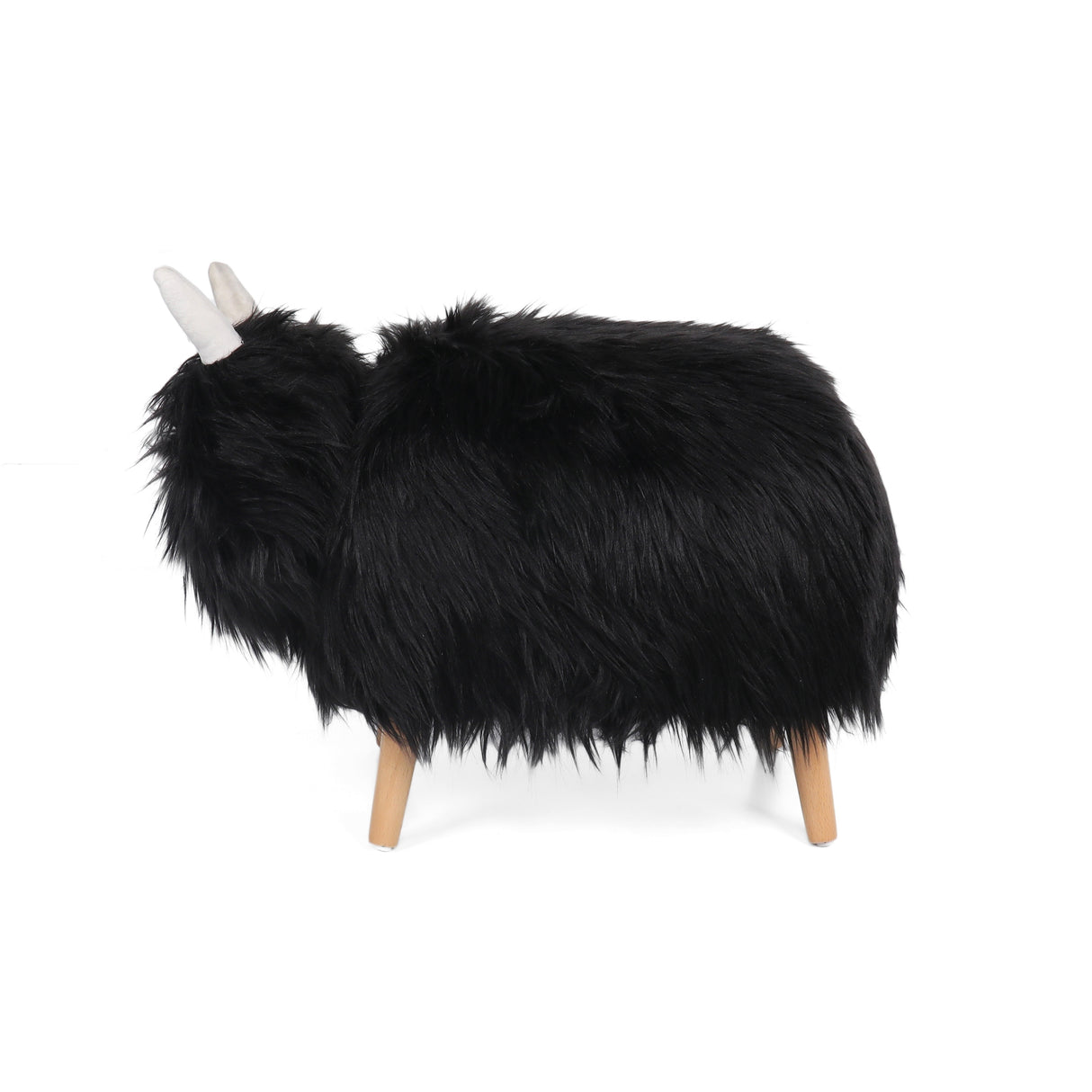 Levi Furry Yak Ottoman by Christopher Knight Home