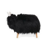 Levi Furry Yak Ottoman by Christopher Knight Home