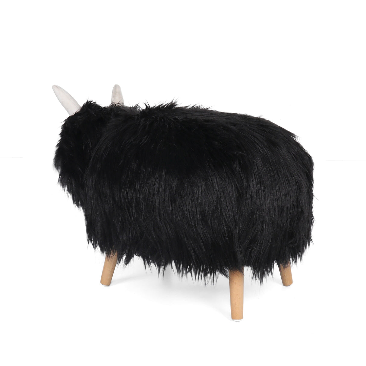Levi Furry Yak Ottoman by Christopher Knight Home