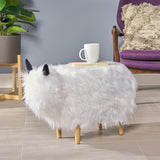 Levi Furry Yak Ottoman by Christopher Knight Home