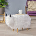 Levi Furry Yak Ottoman by Christopher Knight Home