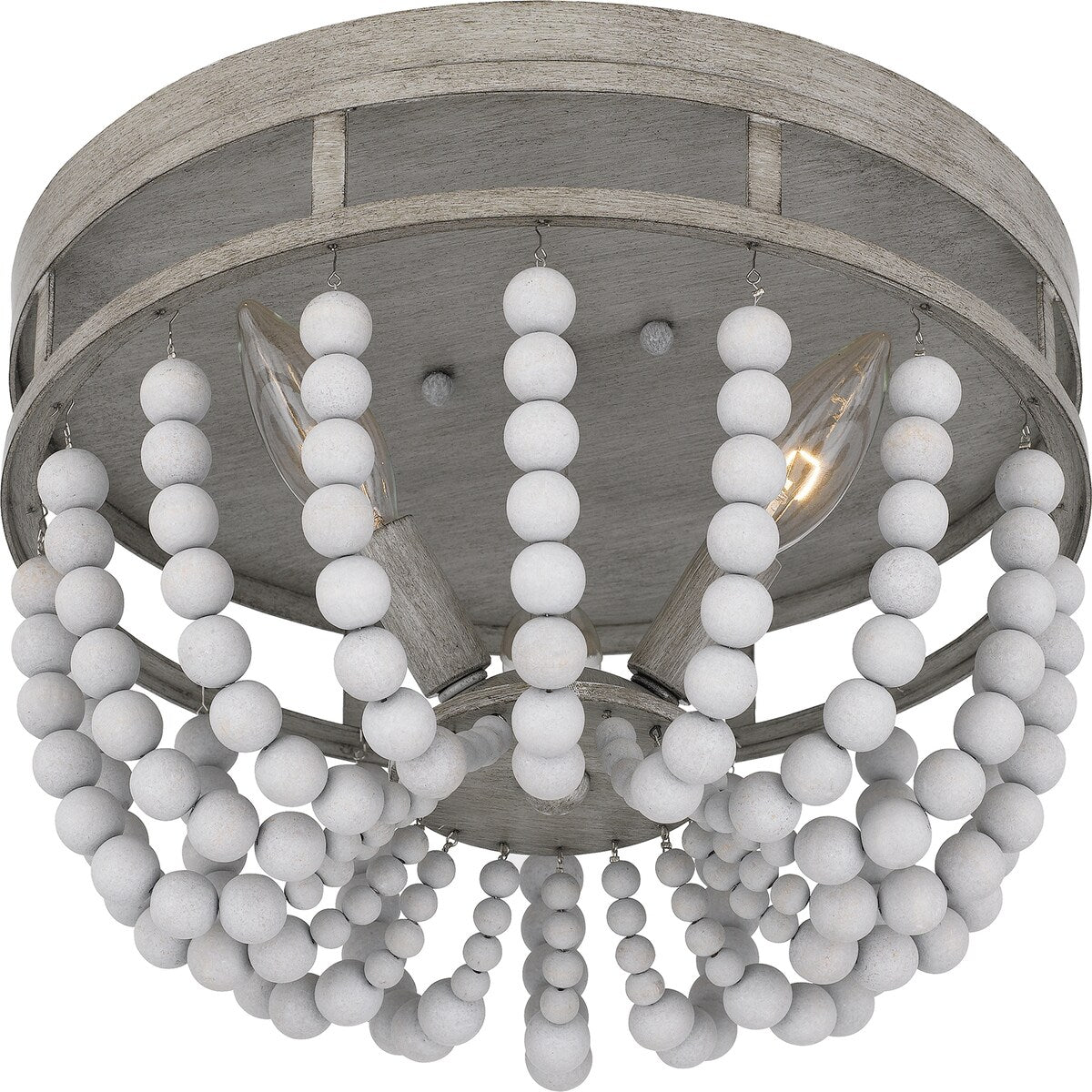 Lewes 3-Light Weathered White Maple Flush Mount - Weathered White Maple